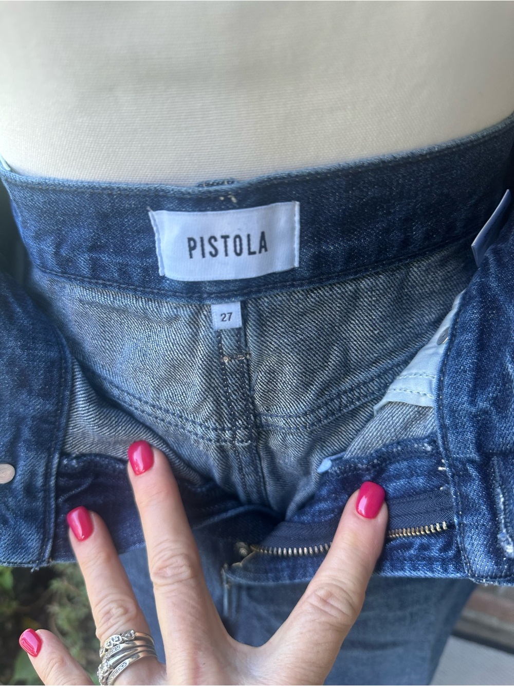 pistola Dark Blue High Rise Slim Jeans
